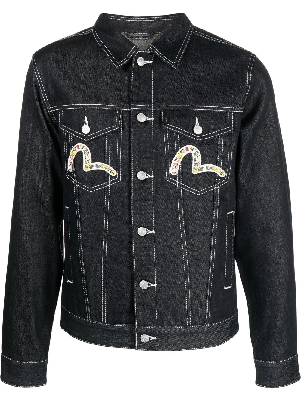

EVISU graphic-print denin jacket - Black