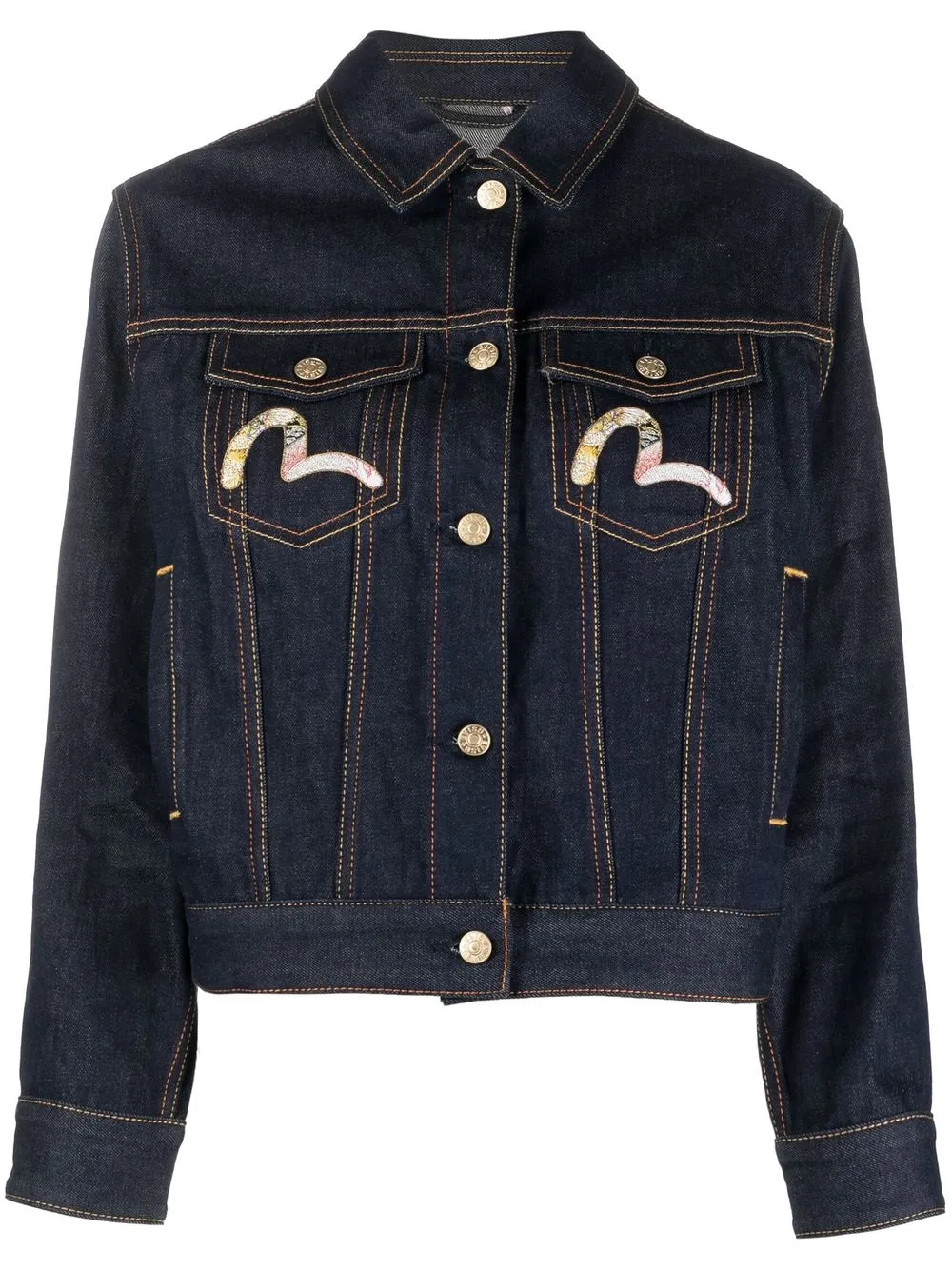 

EVISU embroidered denim jacket - Blue