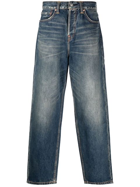 EVISU Fortune Cat Daruma print jeans