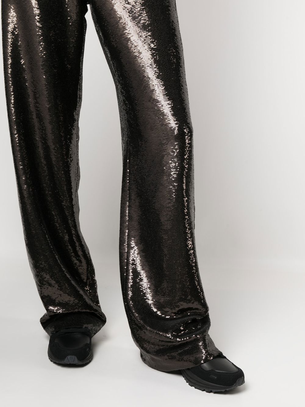 Shop Golden Goose Wide-leg Sequin-embellished Trousers In Grey