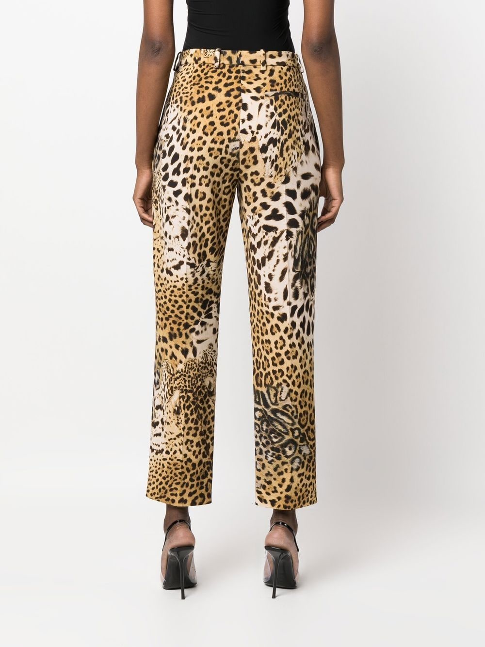 Shop Roberto Cavalli Leopard-print Cropped Trousers In Neutrals