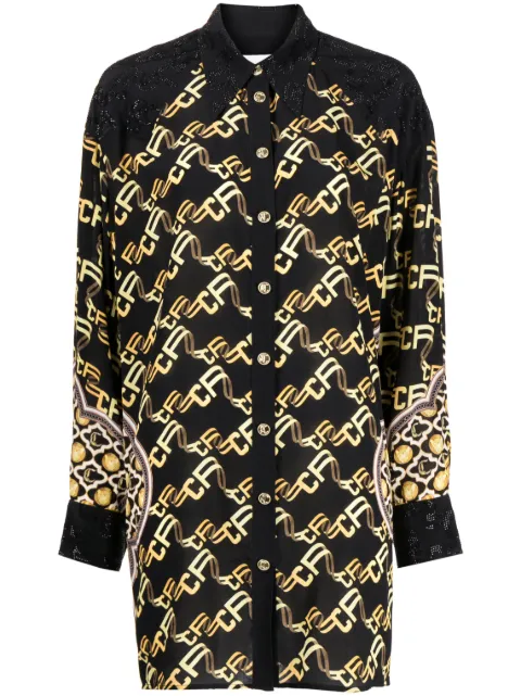 Camilla graphic-print silk shirt