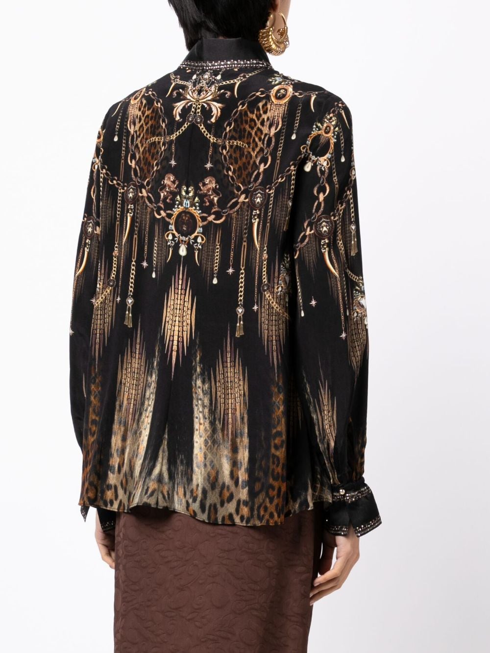 Shop Camilla Baroque-print Silk Shirt In Black