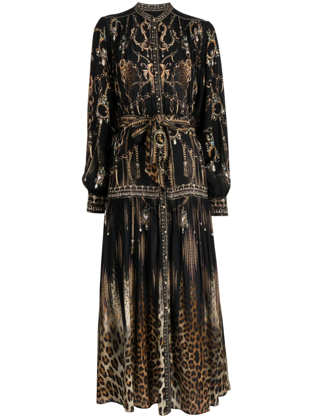 Camilla baroque-print belted dress