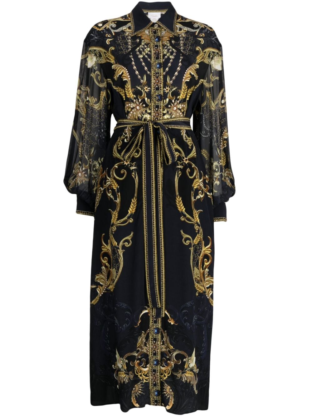Versace baroque-print Belted Shirt Dress - Farfetch