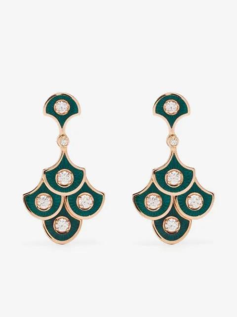Selim Mouzannar 18kt rose gold Fish For Love diamond drop earrings