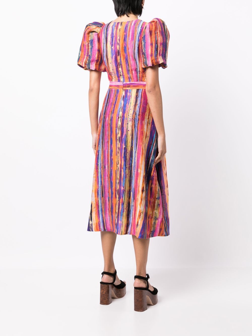 Rebecca Vallance Les Fauves puff-sleeve Midi Dress - Farfetch