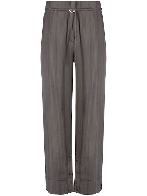GANNI striped straight-leg trousers