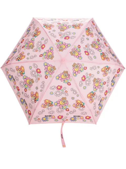 Moschino Teddy Bear blommigt paraply