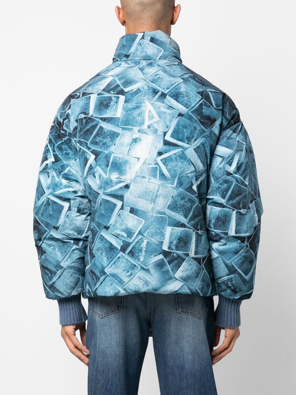 Shop Emporio Armani Earctic Reversible Puffer Jacket In Blue