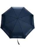 Moschino logo-print compact umbrella - Blue