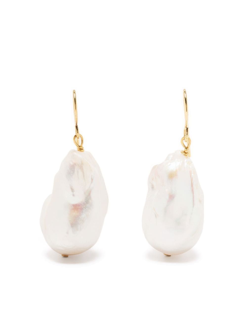 Shop Jil Sander Pearl-detail Drop Earrings In White