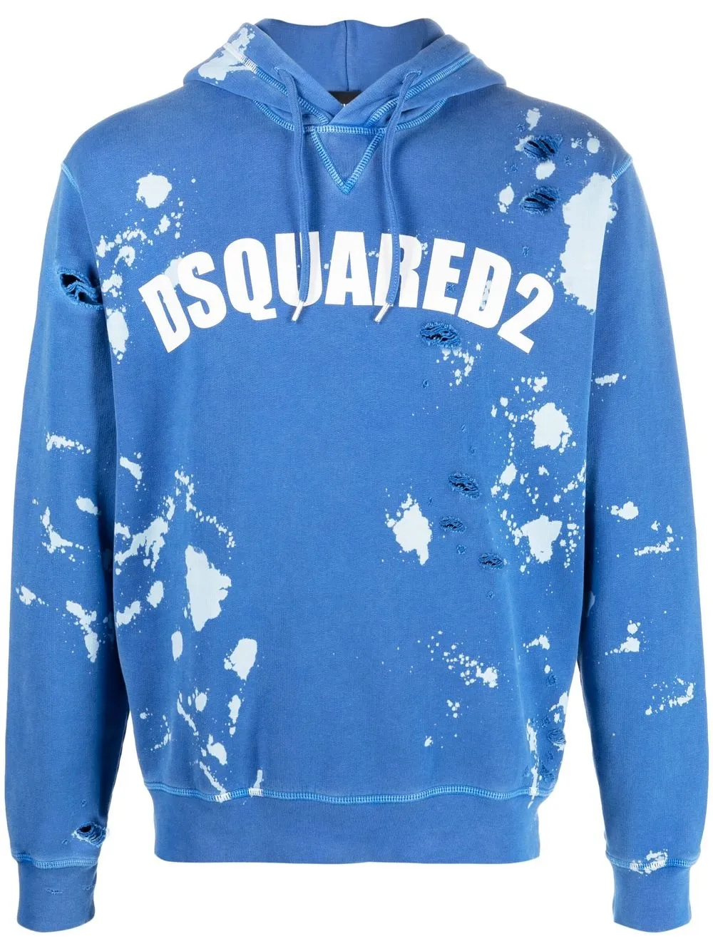 Dsquared2 logo-print Distressed Hoodie - Farfetch