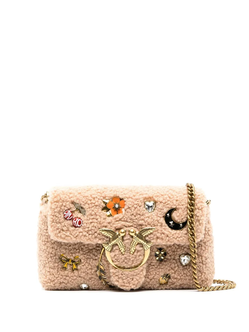 

PINKO charm embellished crossbody bag - Neutrals