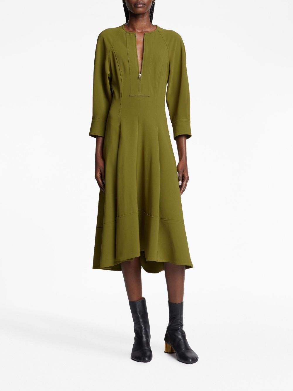 Proenza Schouler zip-up tailored dress - Groen