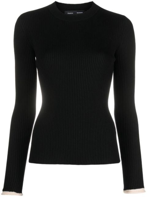 Proenza Schouler Silk Cashmere Long Sleeve Top