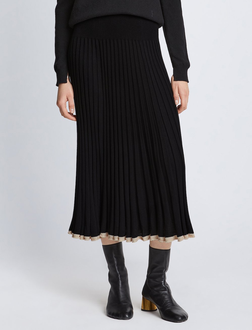 Silk Cashmere Rib Knit Skirt