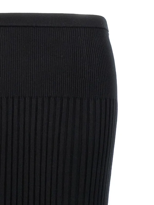 【関税込み】PROENZA SCHOULER Ribbed skirt Proenza Schouler ribbed-knit Midi Skirt | Black | FARFETCH JO