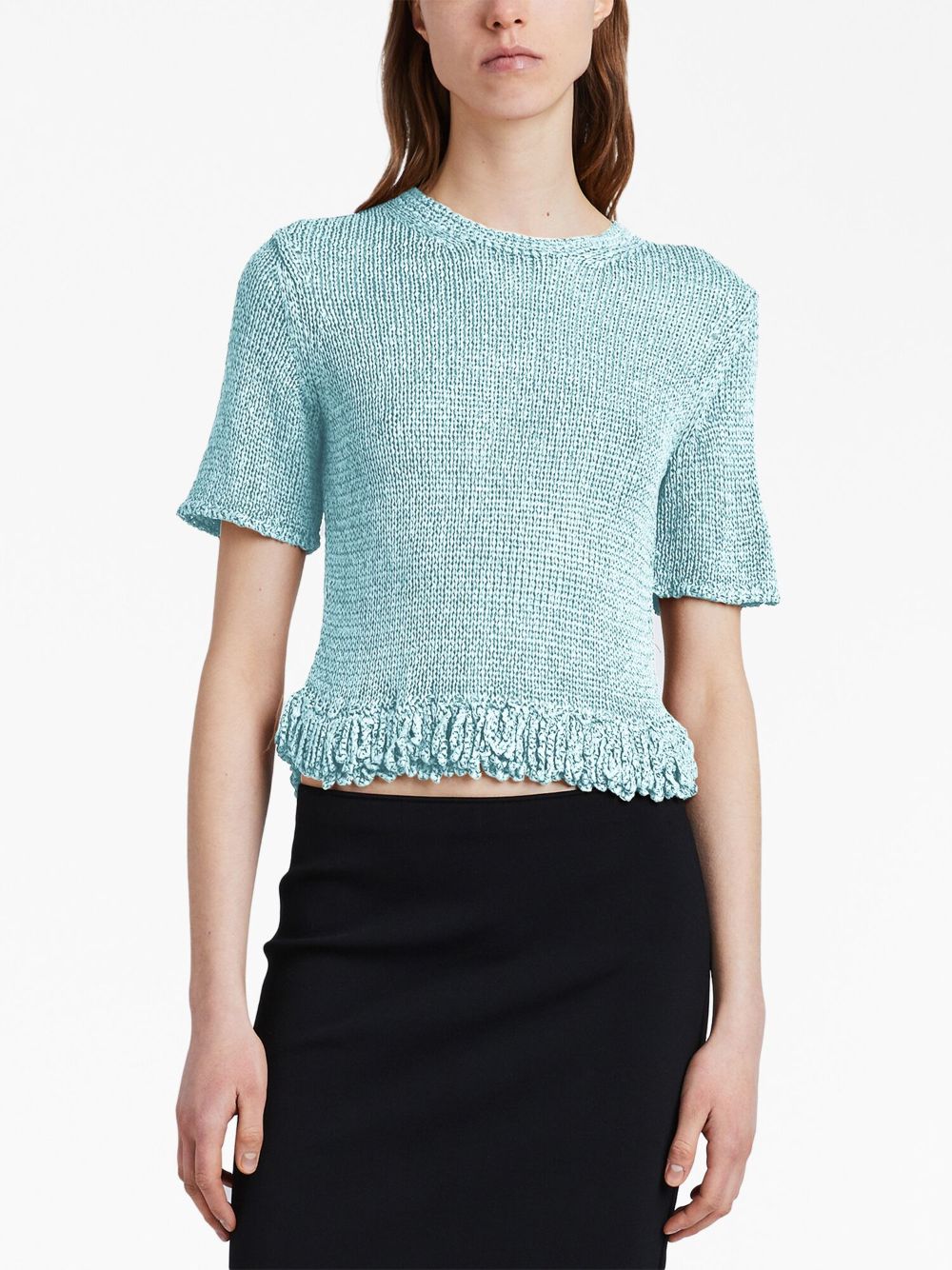 Proenza Schouler ribbon crochet fringe top Women