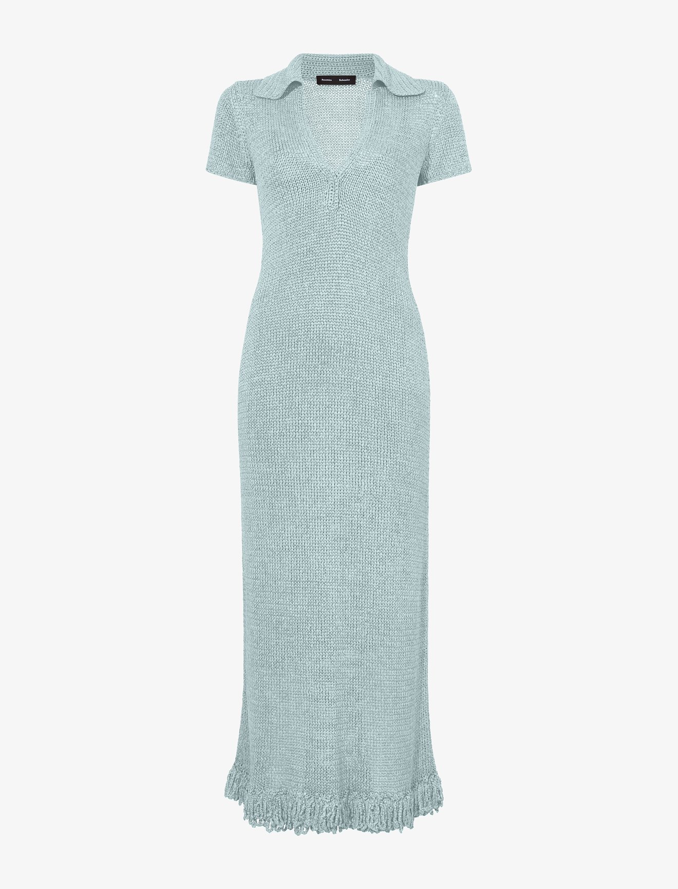 Ribbon Crochet Fringe Dress in blue Proenza Schouler