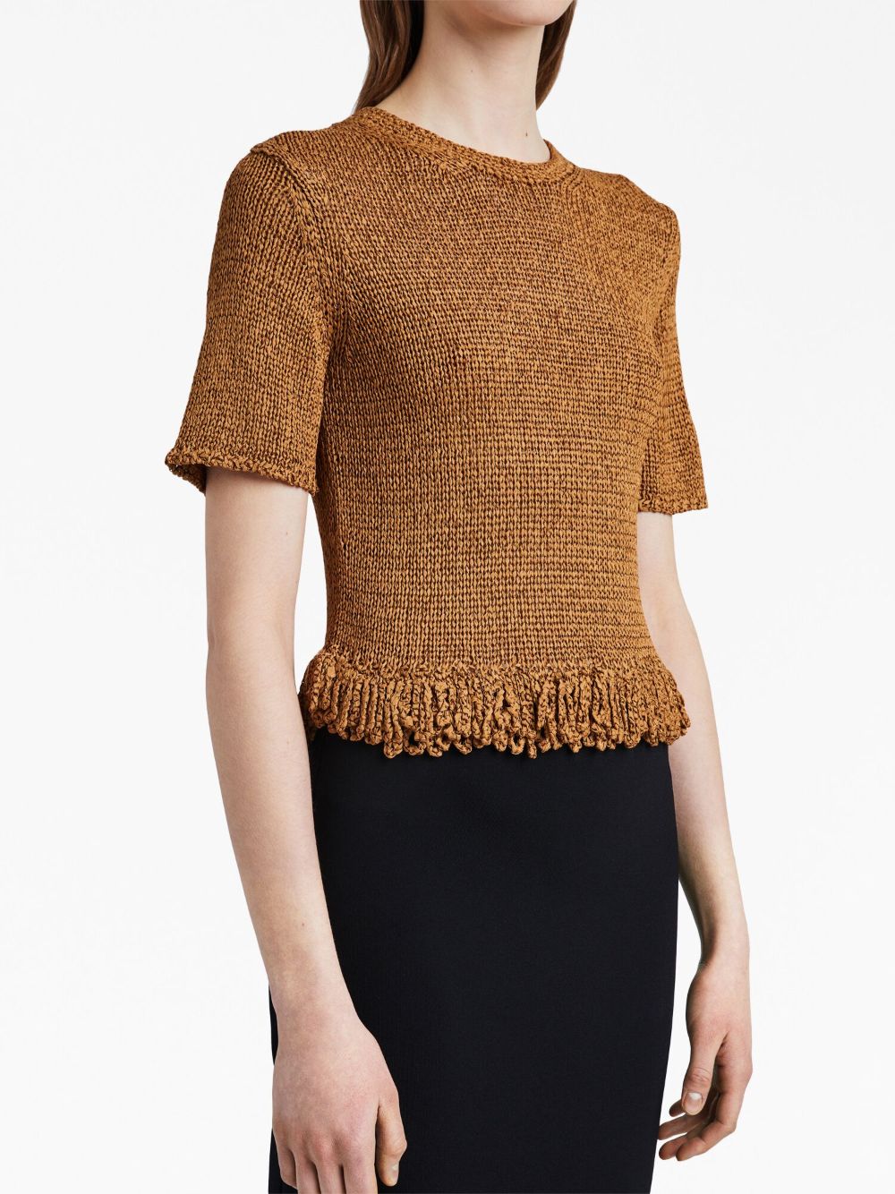 Proenza Schouler ribbon crochet fringe top Women