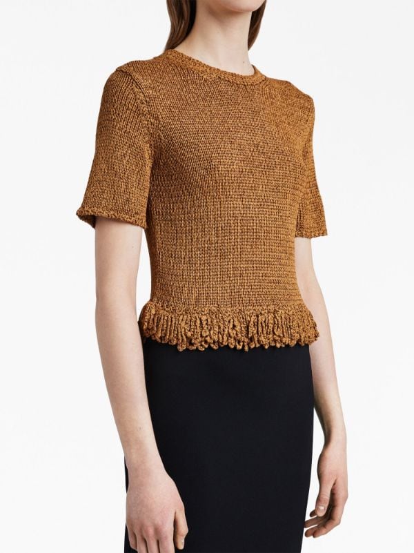 Proenza Schouler Ribbon Crochet Fringe Top Farfetch