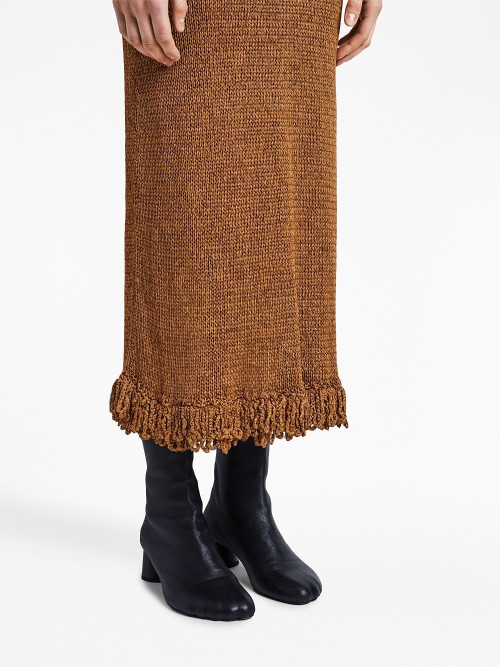 Shop Proenza Schouler Ribbon Crochet Fringe Dress In Brown