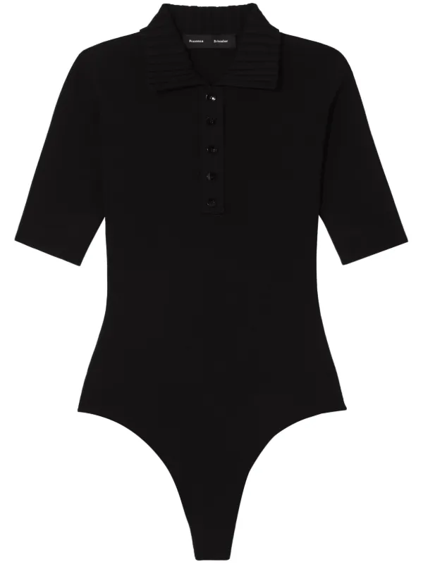 【関税込み】Proenza Schouler ボディスーツ Proenza Schouler ショートスリーブ ポロボディスーツ