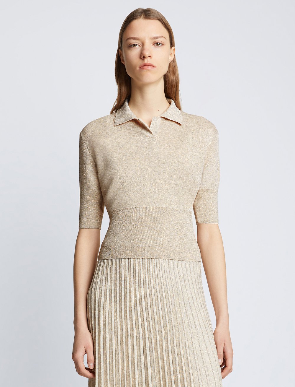 Metallic Knit Polo