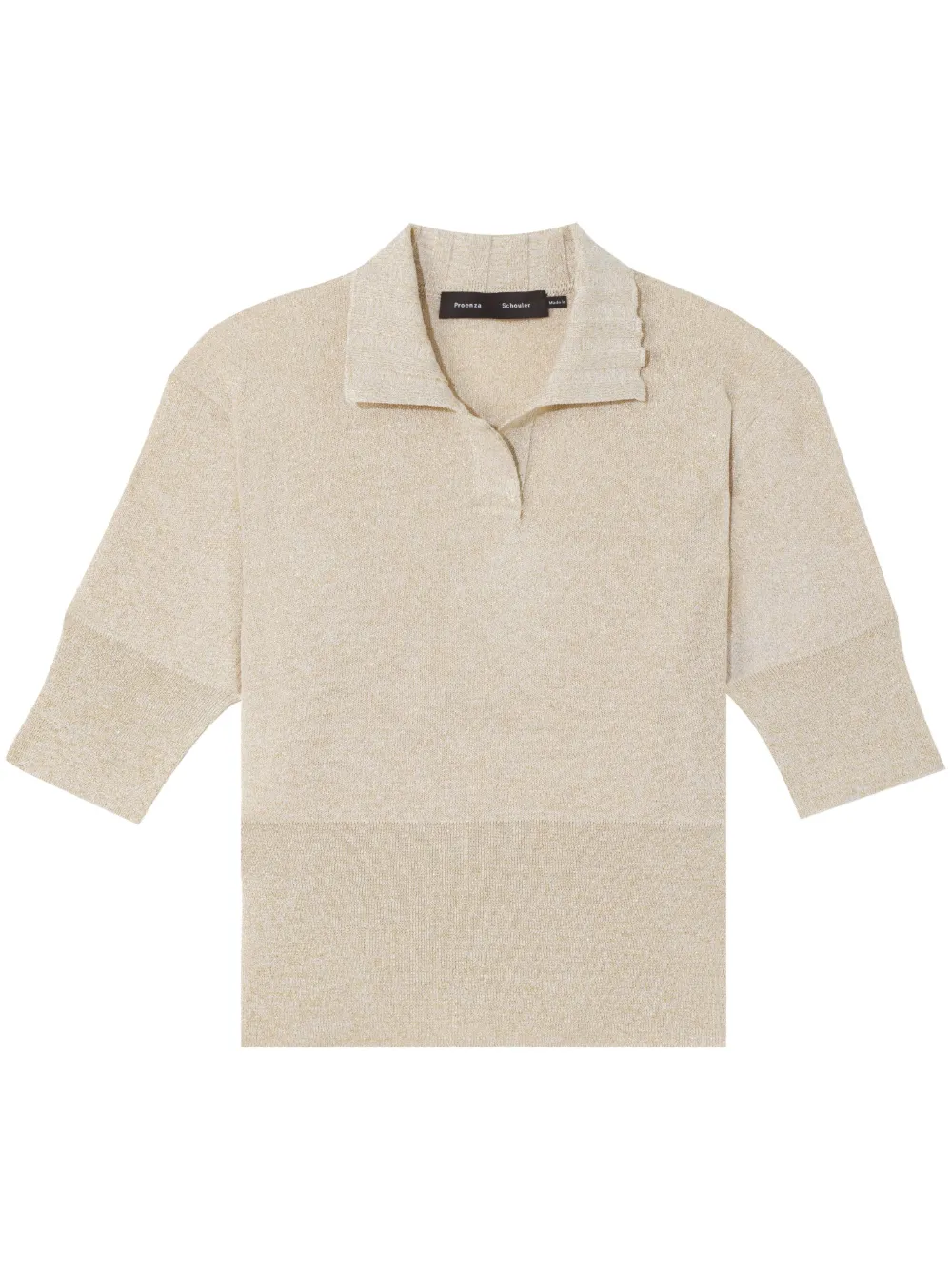 【美品】PROENZA SCHOULER 長袖ニット　シルク55％　定価6万 Proenza Schouler Metallic Knitted Polo Top | Neutrals