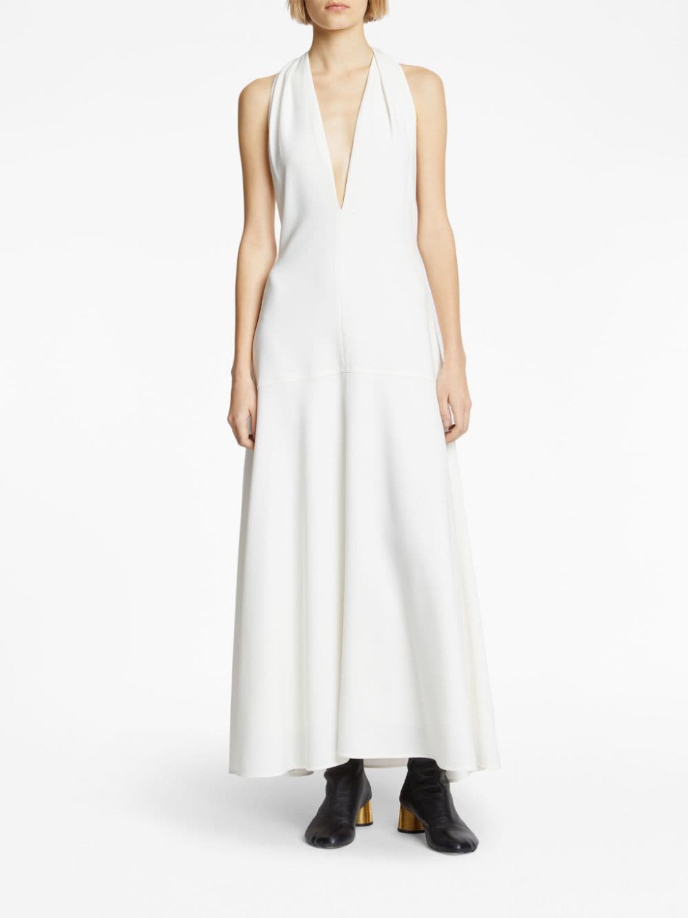 Shop Proenza Schouler Matte Crepe Twist Back Dress In White