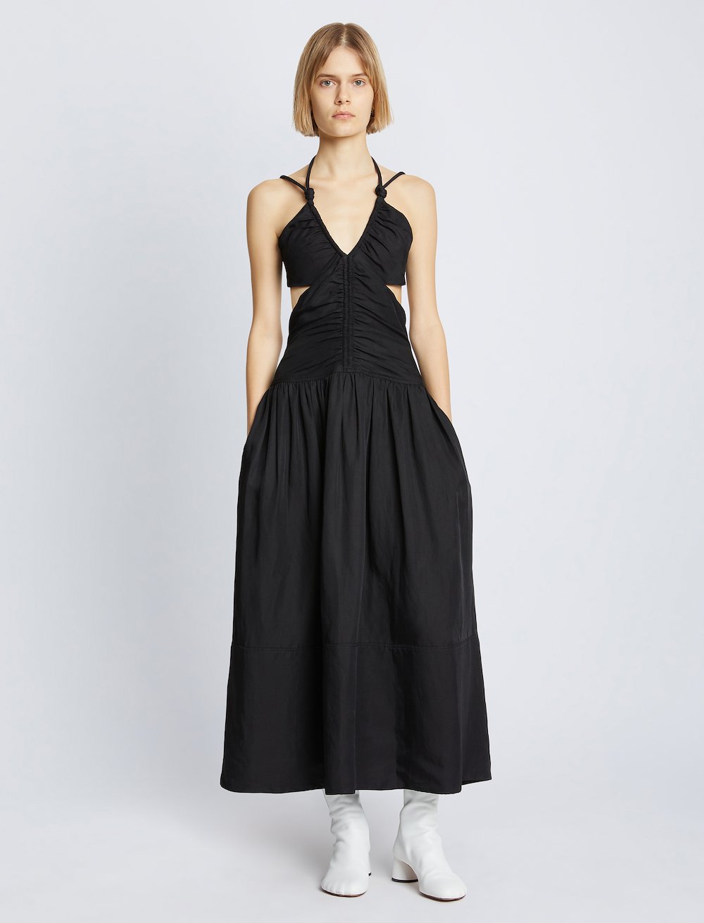 Viscose Linen Ruched Dress