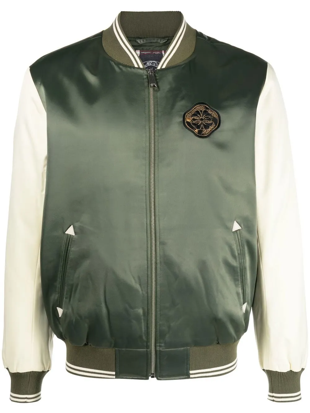 

EVISU folied-finish panelled jacket - Green