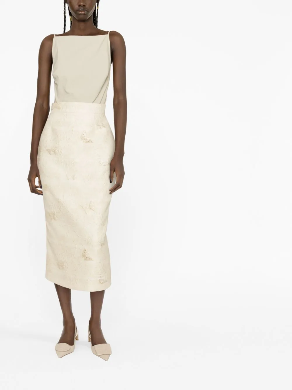 Roberto Cavalli butterfly-jacquard midi pencil skirt | Skirts | Image 3