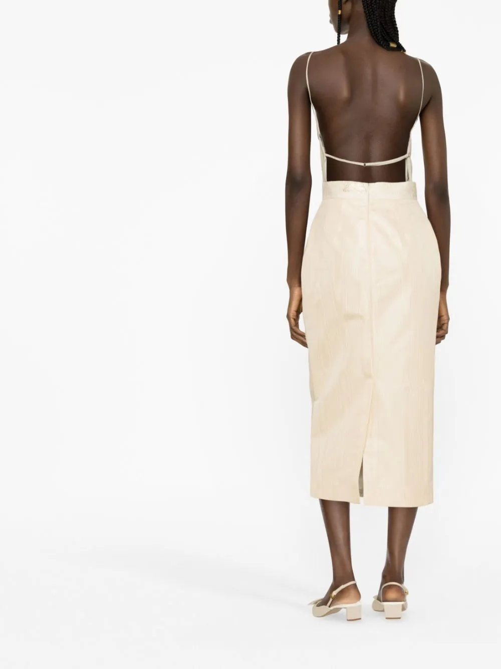 Roberto Cavalli butterfly-jacquard midi pencil skirt | Clothing | Image 4