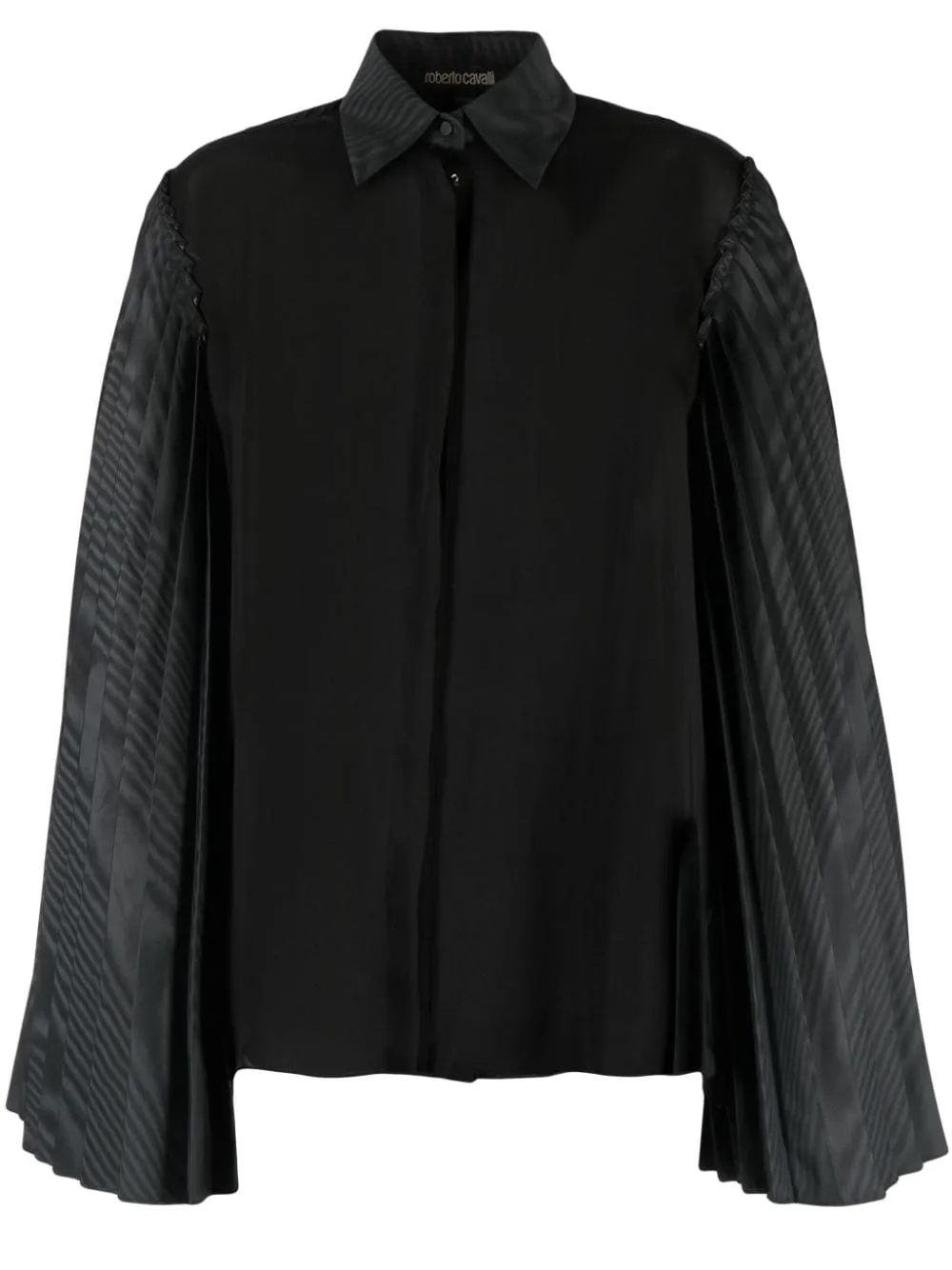 Roberto Cavalli pleated bell-sleeve shirt | Black | Image 1