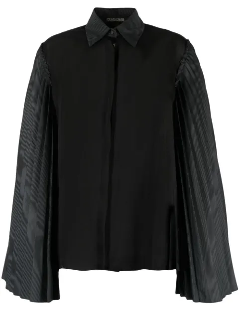 Roberto Cavalli pleated bell-sleeve shirt