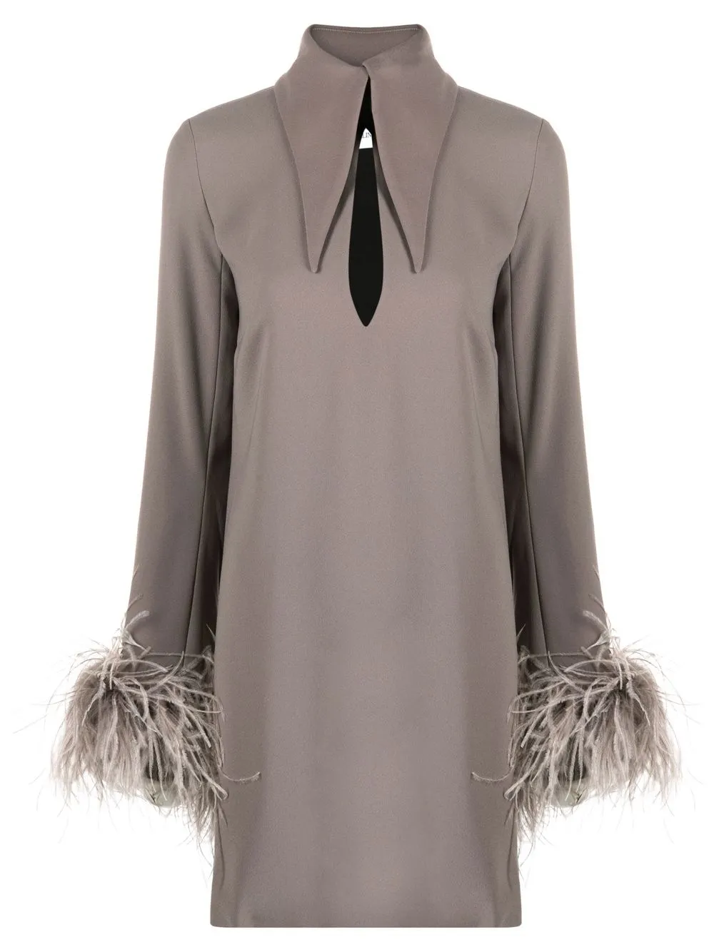 

16Arlington Michelle feather-embellished mini dress - Grey
