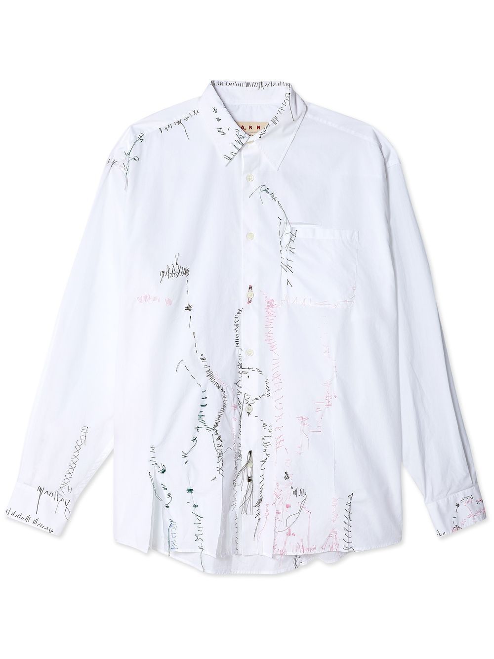 Marni distressed-stitching button-up Shirt - Farfetch