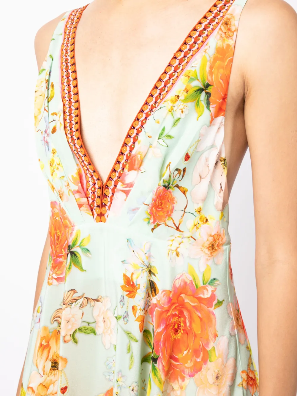 Camilla Jurk met bloemenprint Groen