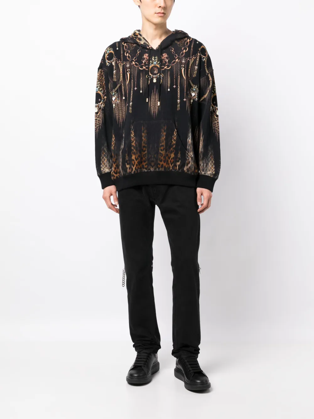 Camilla Hoodie met grafische print - Zwart