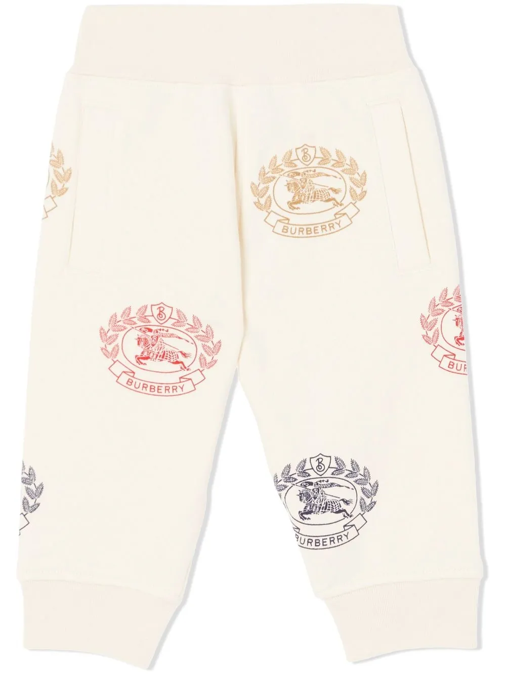 

Burberry Kids EKD-print cotton track trousers - White