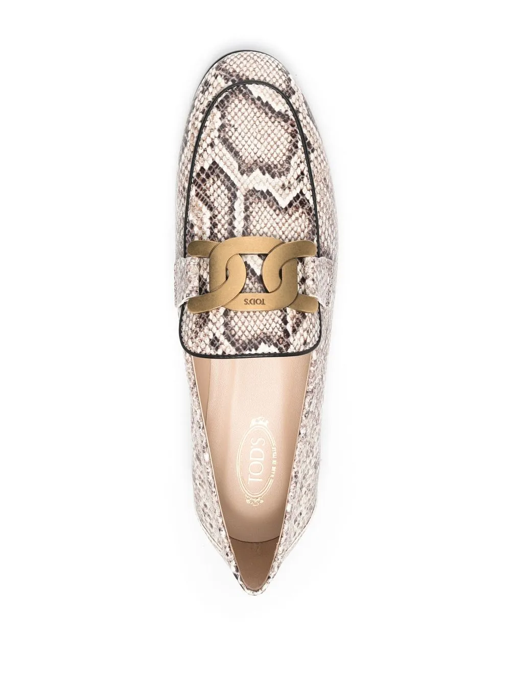 Tod's hot sale snakeskin loafers