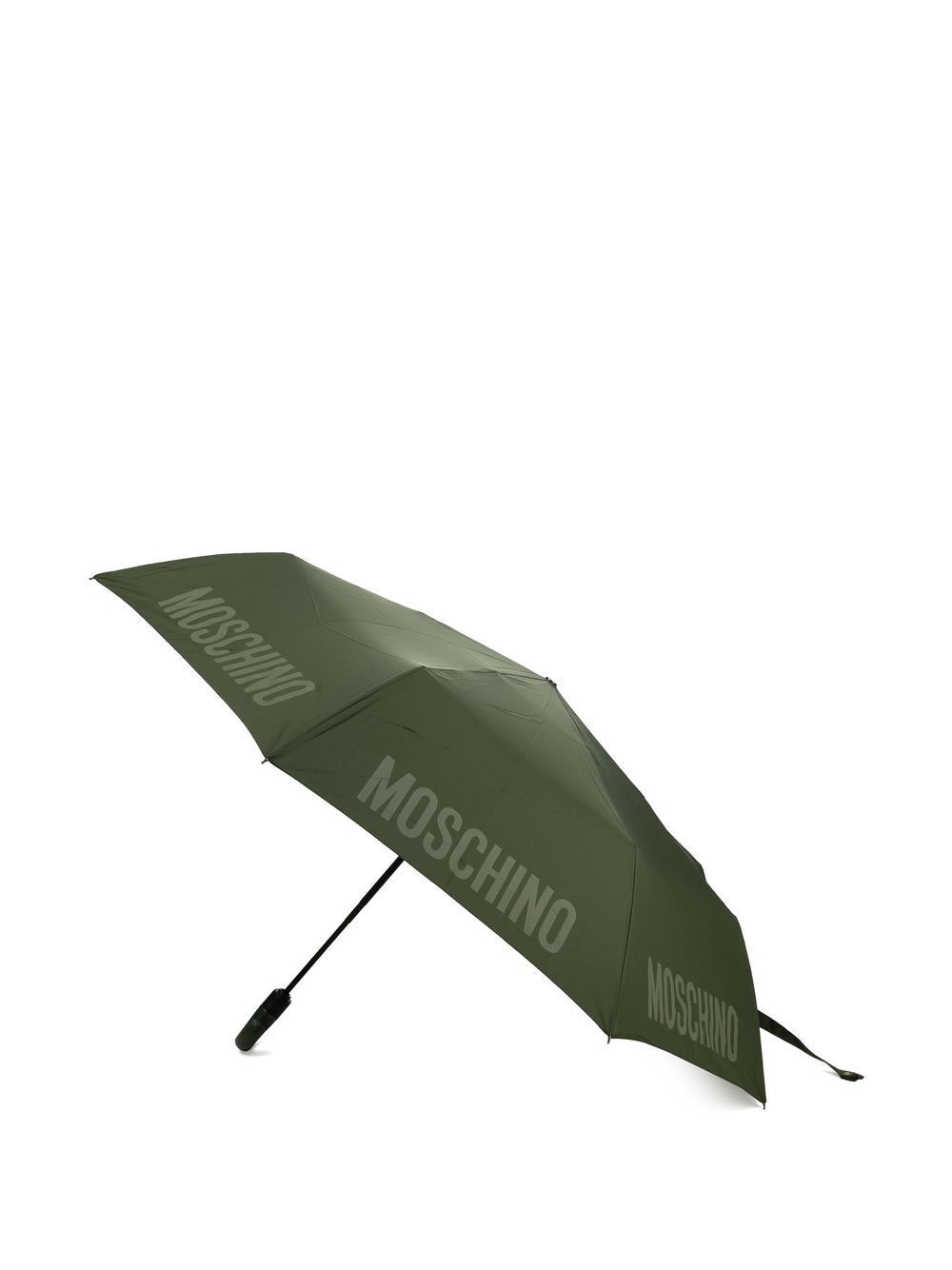 Shop Moschino Logo-print Compact Umbrella In Green