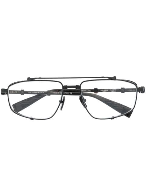 Balmain Eyewear clear-lens logo-plaque glasses