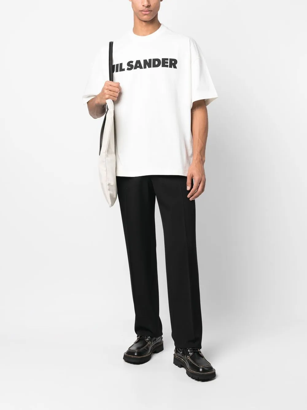 新品JIL SANDERロゴ プリント ロングTシャツ長袖 Lサイズ #68