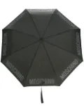 Moschino logo-print compact umbrella - Grey