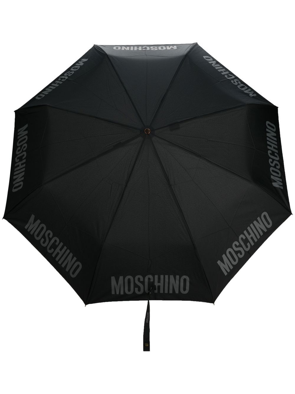 Moschino Logo-print Compact Umbrella In Black