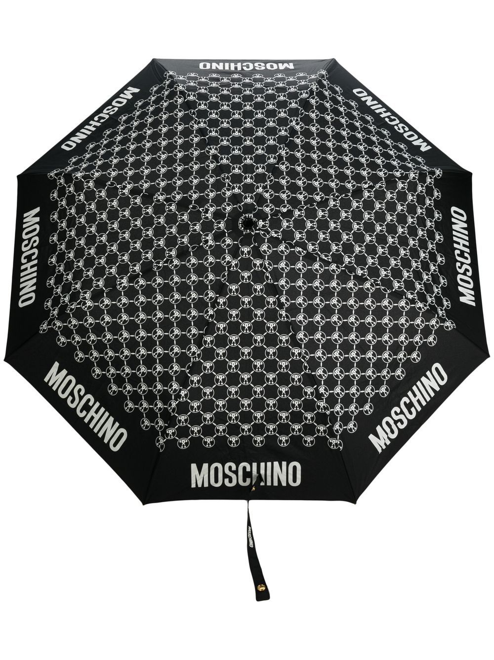 Moschino Monogram-print Umbrella In Black