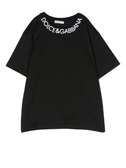 Dolce & Gabbana Kids playera manga corta con logo estampado